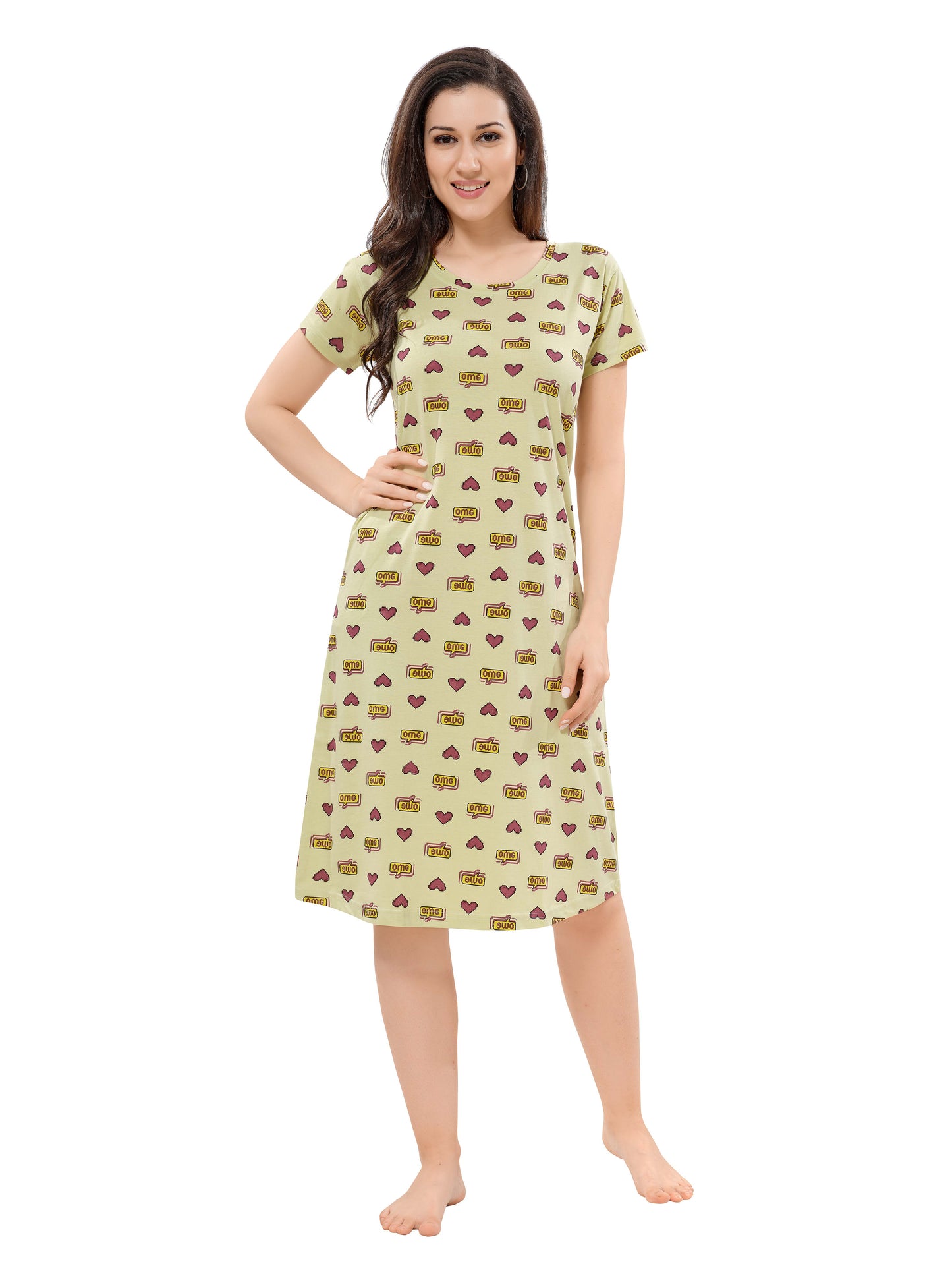 Women's Premium Hosiery Knee-length Short Nighty