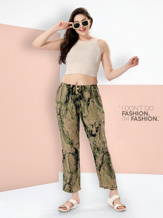 Women's Full-Length Premium Rayon Printed Pyjamas