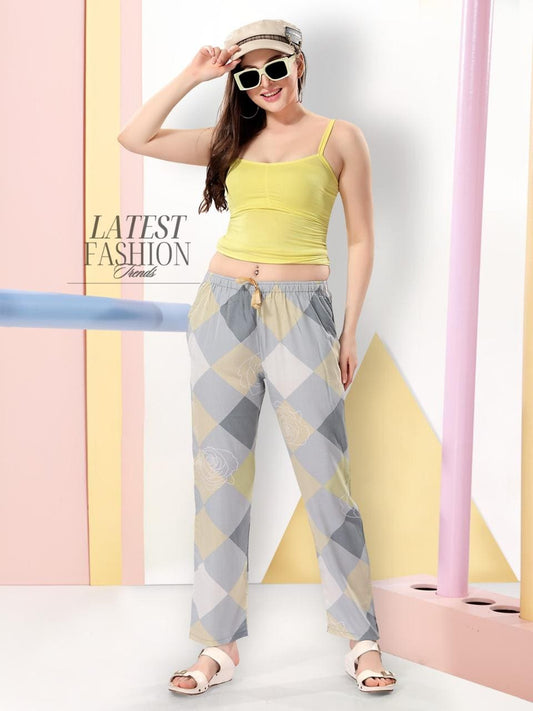 Women's Full-Length Premium Rayon Printed Pyjamas