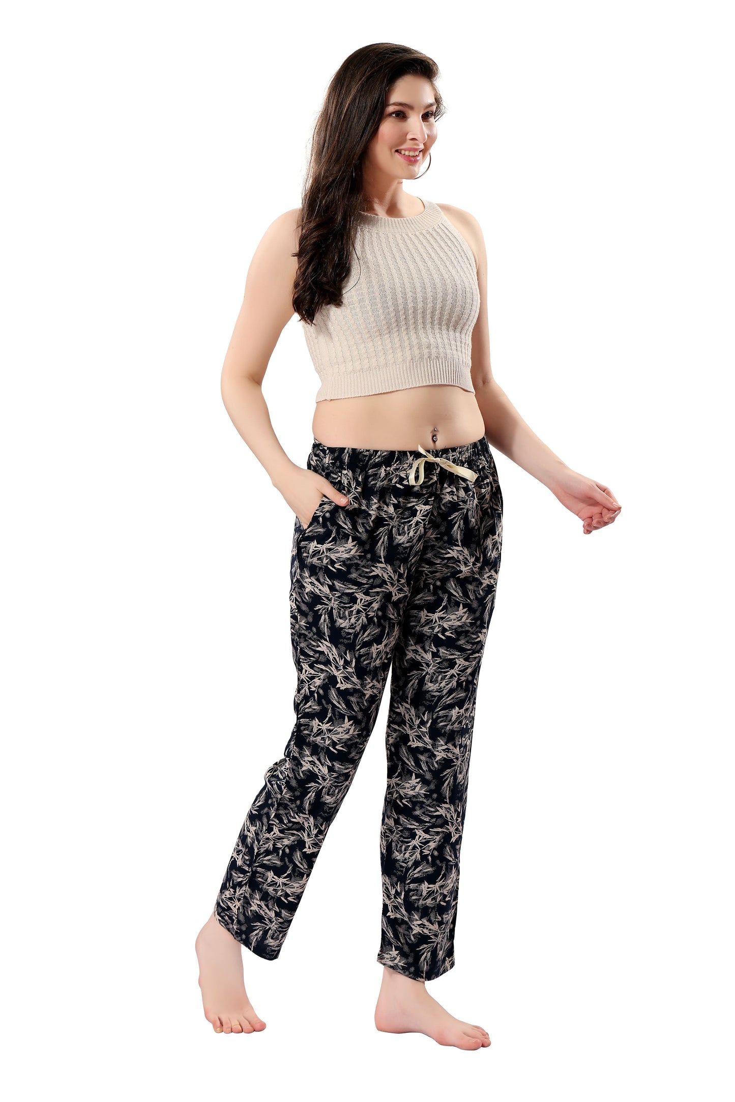 Women's Full-Length Premium Rayon Printed Pyjamas