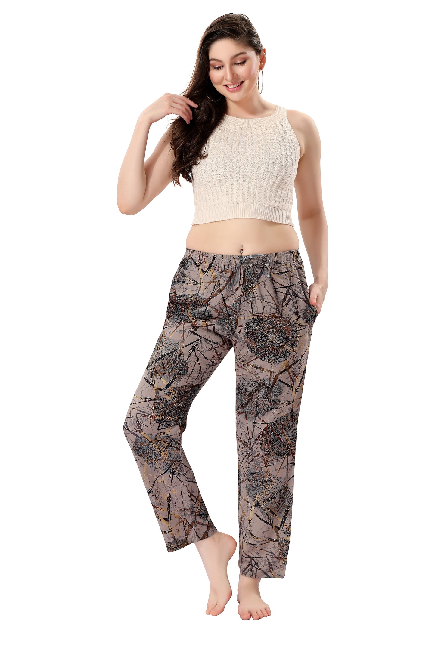 Women's Full-Length Premium Rayon Printed Pyjamas