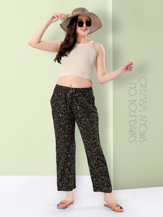 Women's Full-Length Premium Rayon Printed Pyjamas