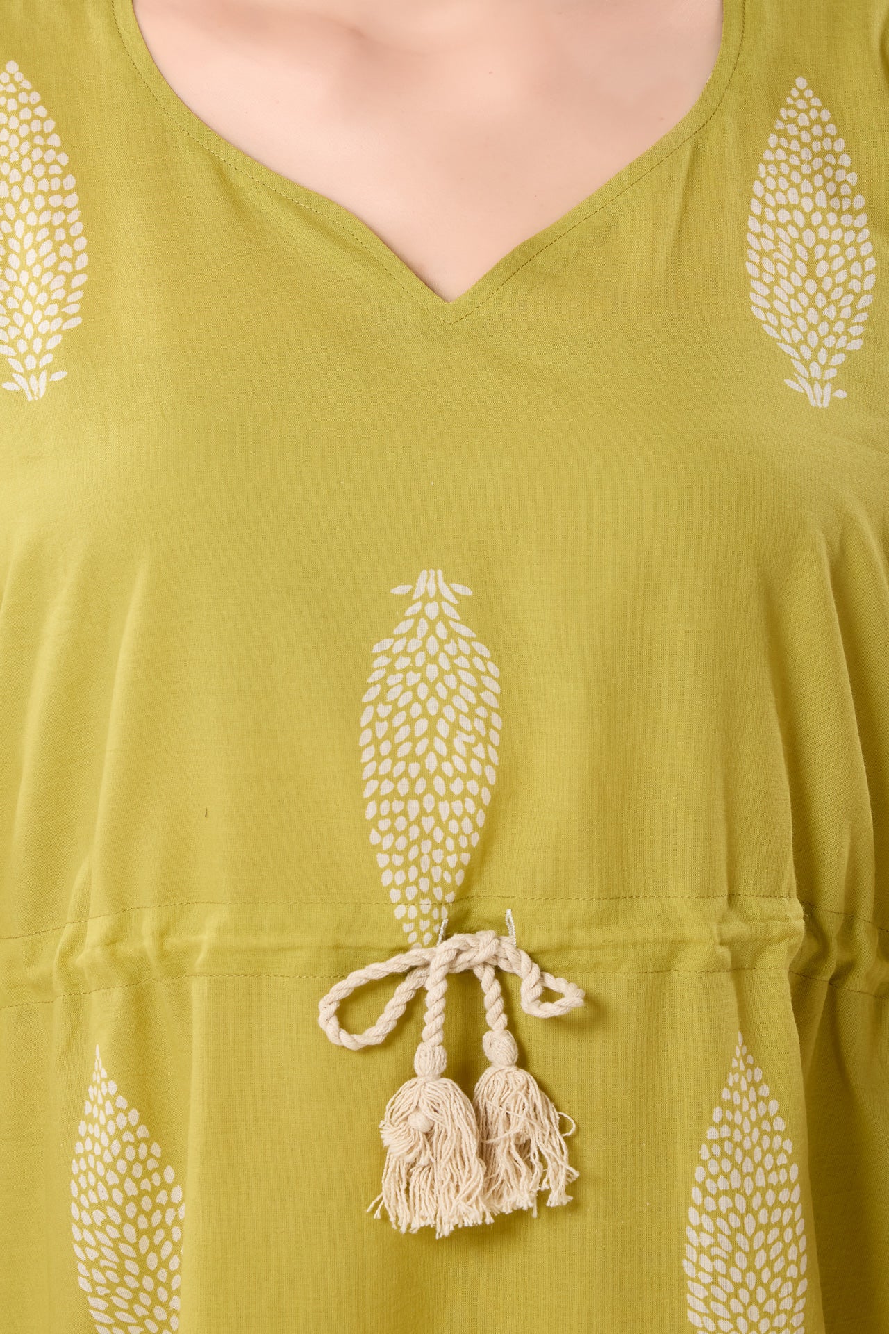 Women's Block Print Cambric Cotton Kaftan
