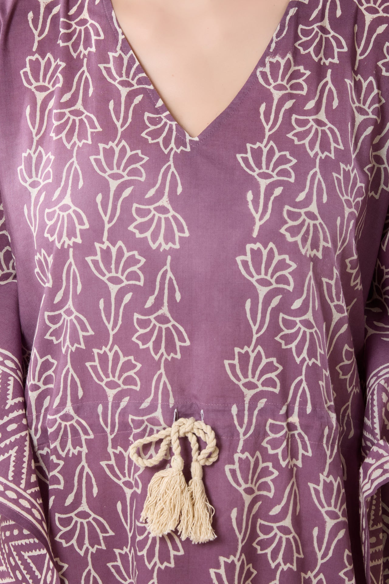 Women's Block Print Cambric Cotton Kaftan