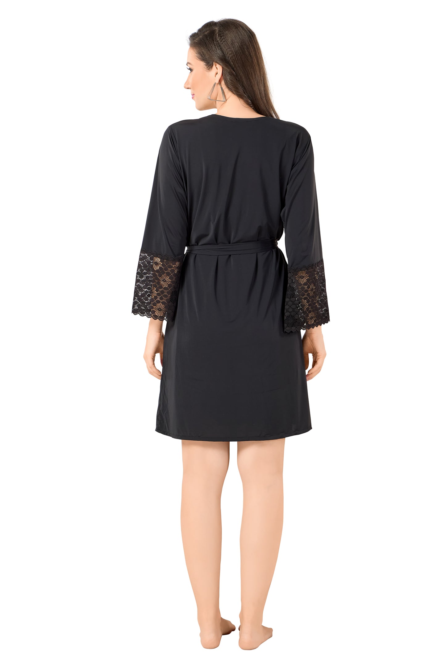 Women Malai Modal Two Piece Set With Robe