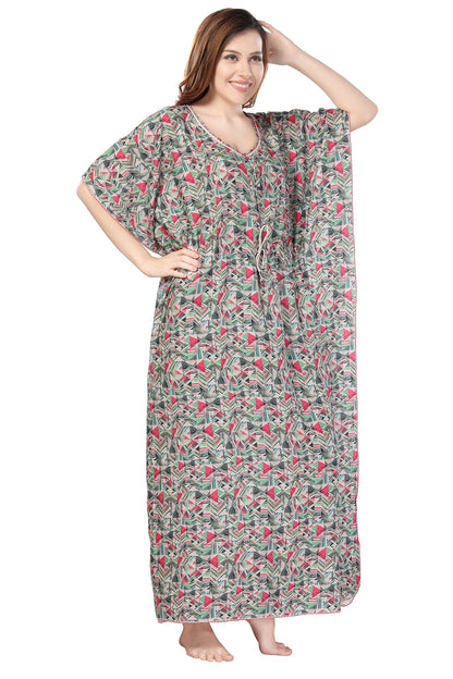 Geometric Print Rayon Kaftan With Side Pocket