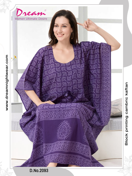 Women's Hand Block Print Cambric Cotton Kaftan