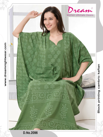 Women's Hand Block Print Cambric Cotton Kaftan