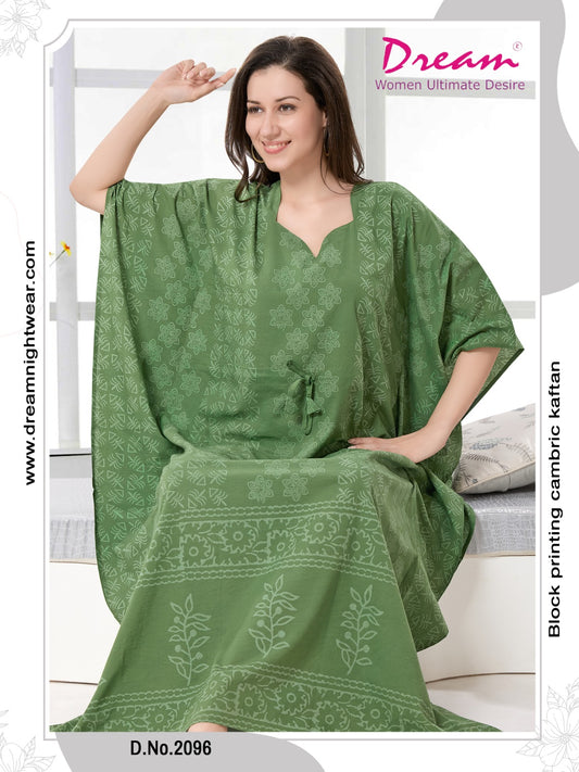 Women's Hand Block Print Cambric Cotton Kaftan