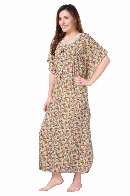 Geometric Print Rayon Kaftan With Side Pocket