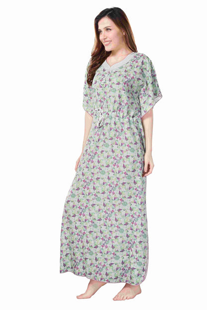 Geometric Print Rayon Kaftan With Side Pocket