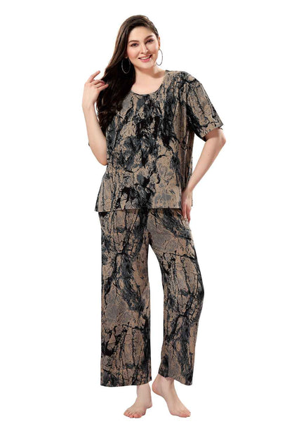 Rayon Digital Printed Round Neck Co-ord Set