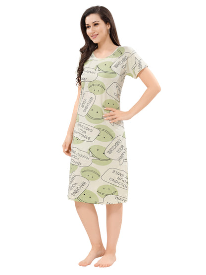 Women's Premium Hosiery Knee-length Short Nighty