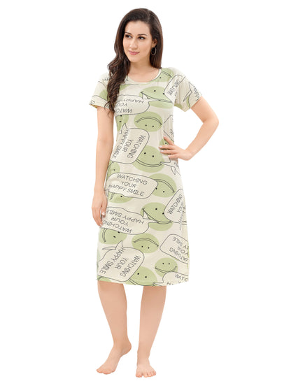 Women's Premium Hosiery Knee-length Short Nighty