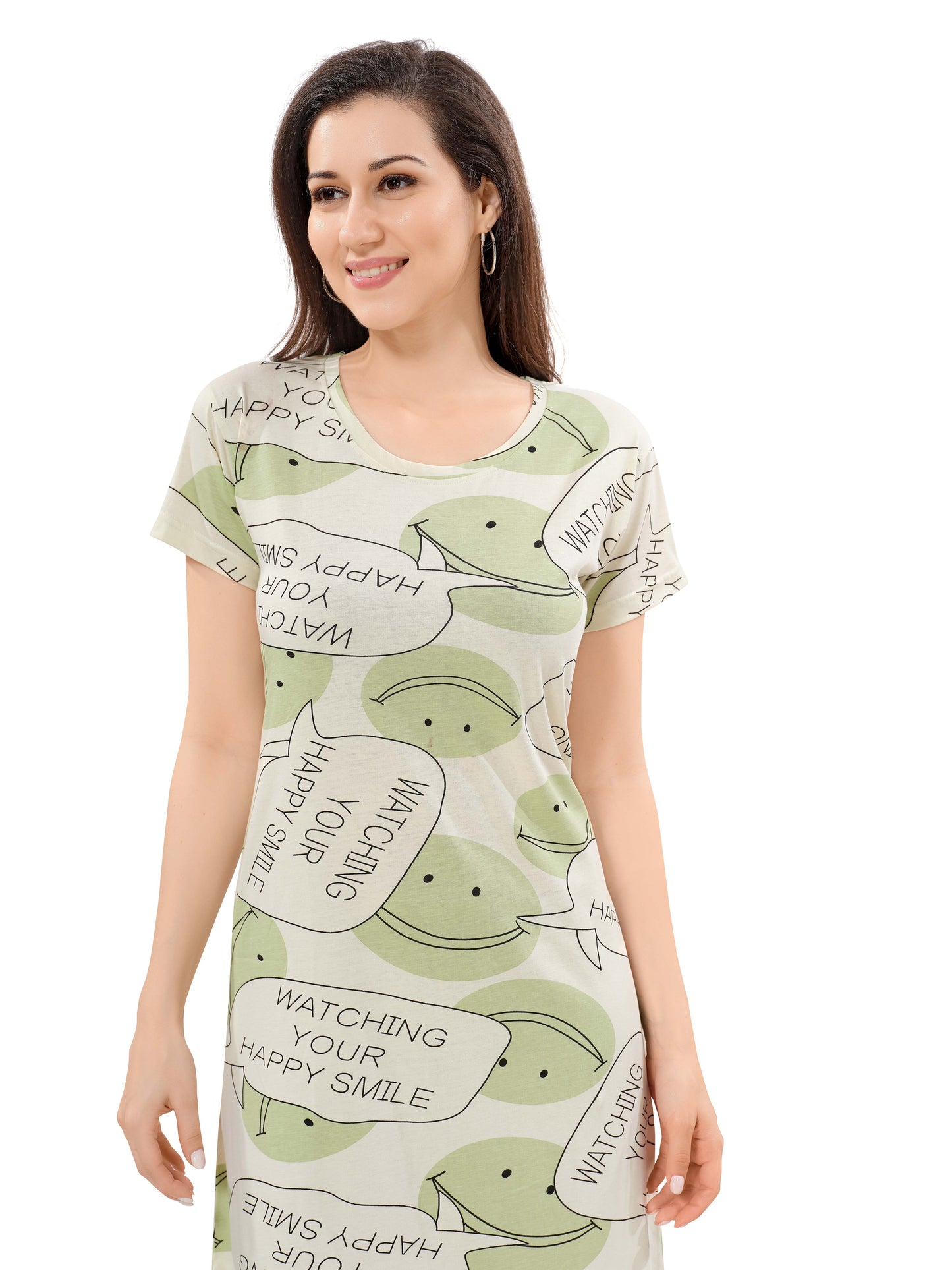 Women's Premium Hosiery Knee-length Short Nighty