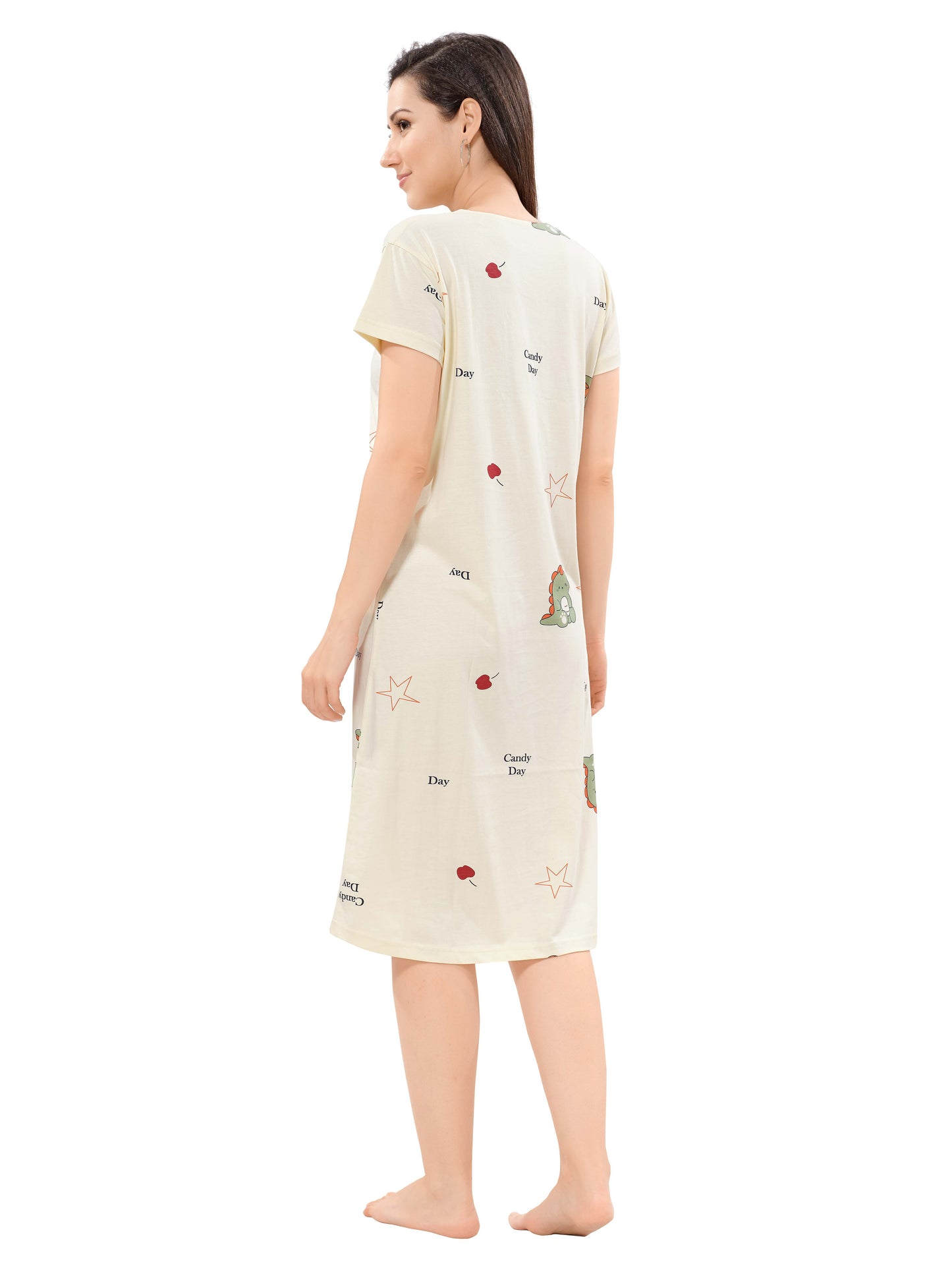 Women's Premium Hosiery Knee-length Short Nighty