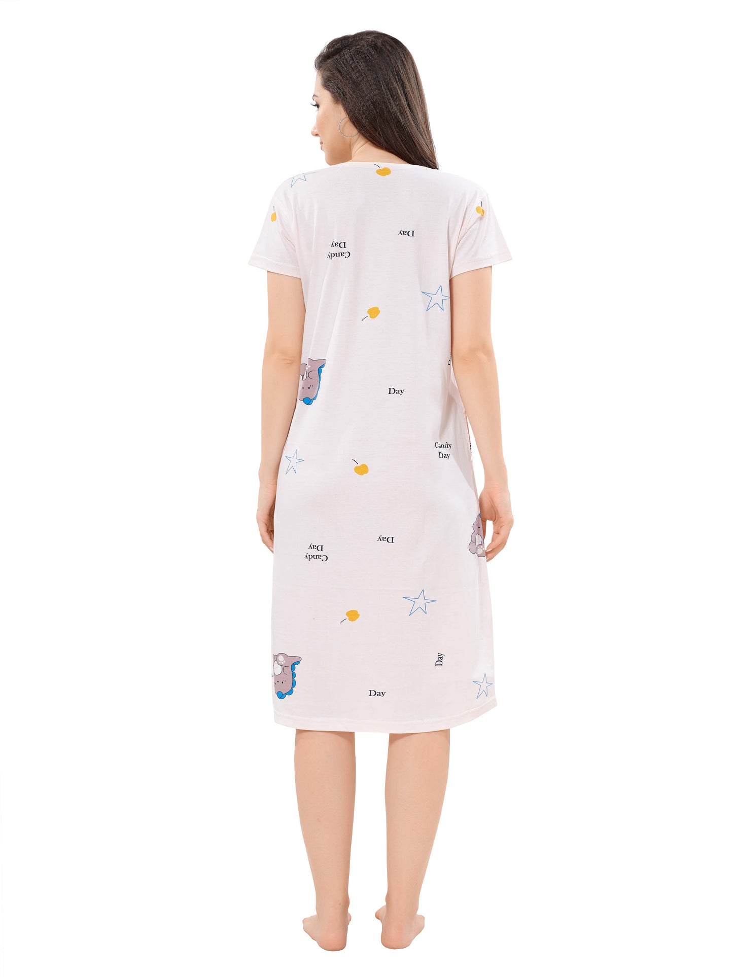 Women's Premium Hosiery Knee-length Short Nighty