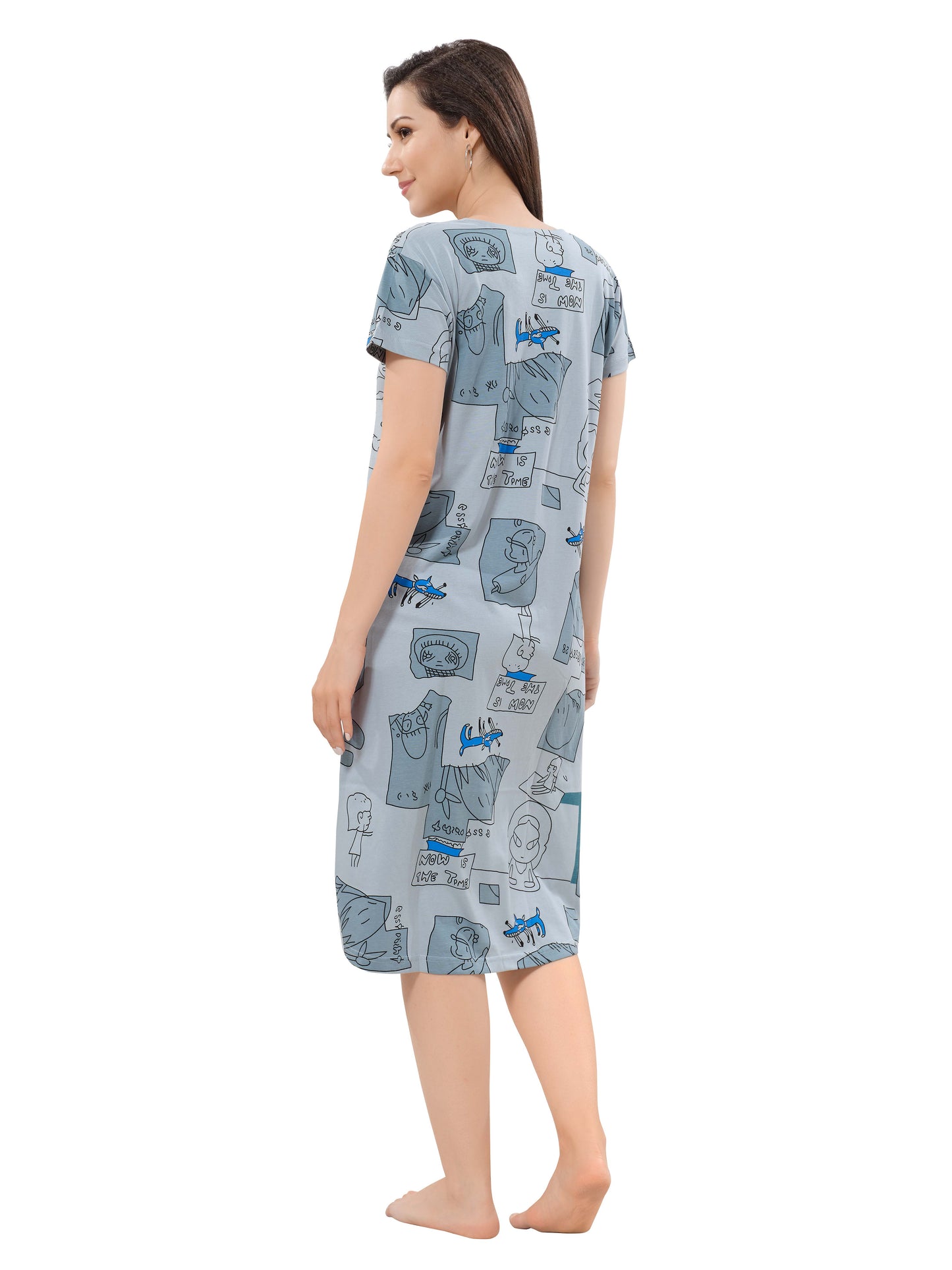 Women's Premium Hosiery Knee-length Short Nighty
