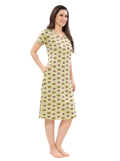 Women's Premium Hosiery Knee-length Short Nighty