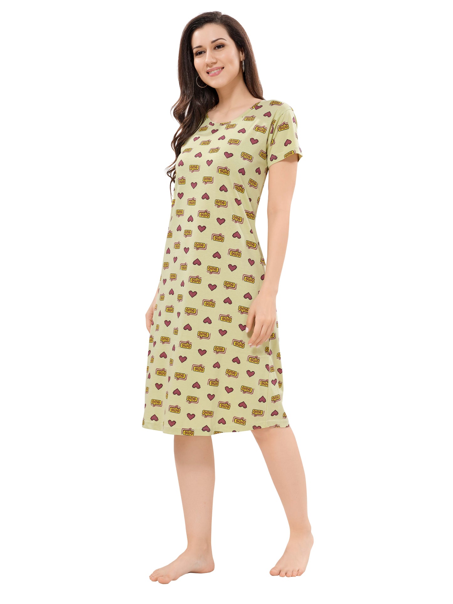 Women's Premium Hosiery Knee-length Short Nighty