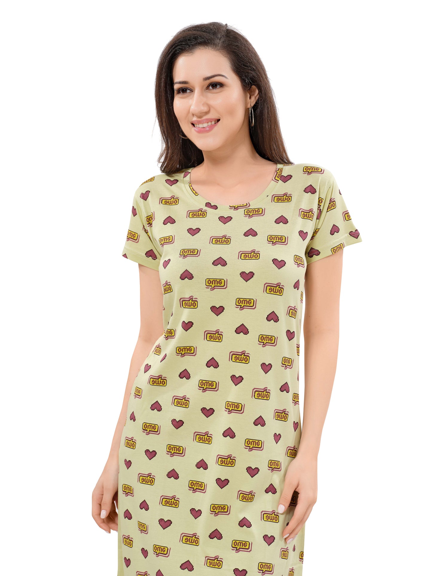 Women's Premium Hosiery Knee-length Short Nighty