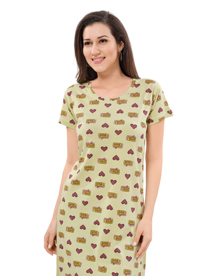 Women's Premium Hosiery Knee-length Short Nighty