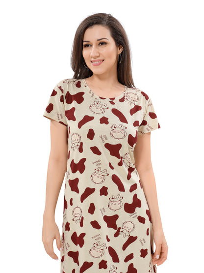 Women's Premium Hosiery Knee-length Short Nighty