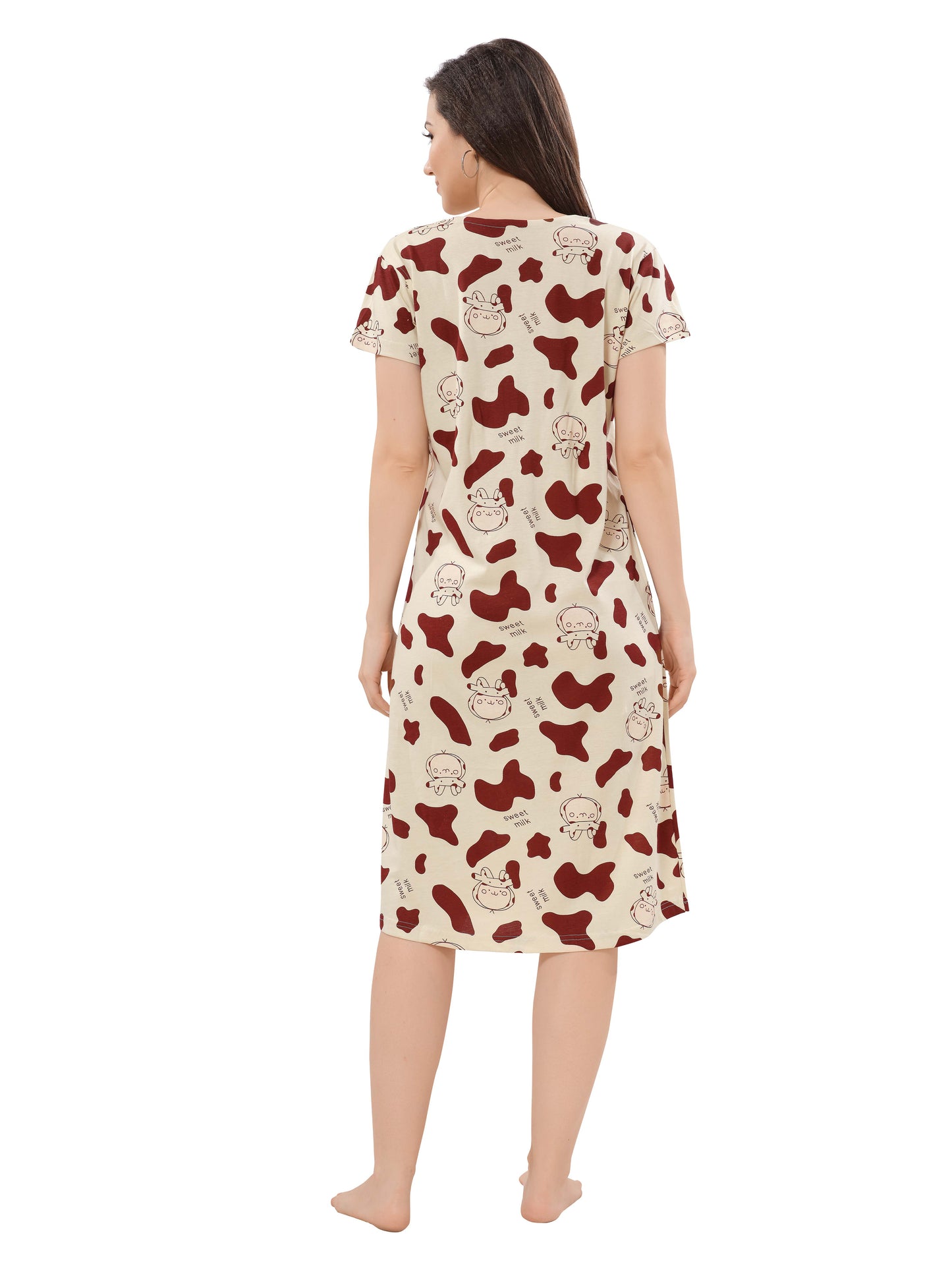Women's Premium Hosiery Knee-length Short Nighty