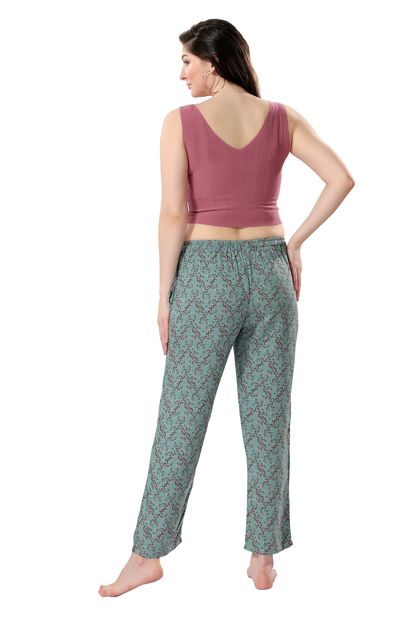 Women's Full-Length Premium Rayon Printed Pyjamas