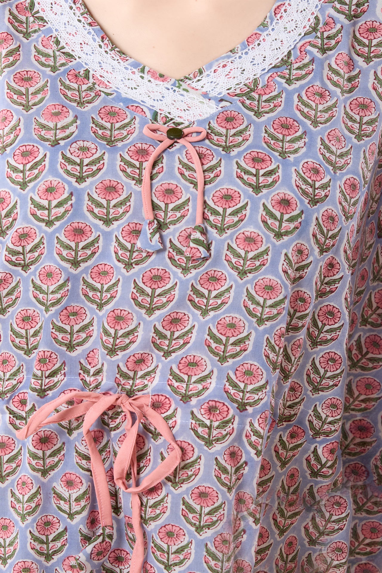 Women's Block Print Cambric Cotton Kaftan
