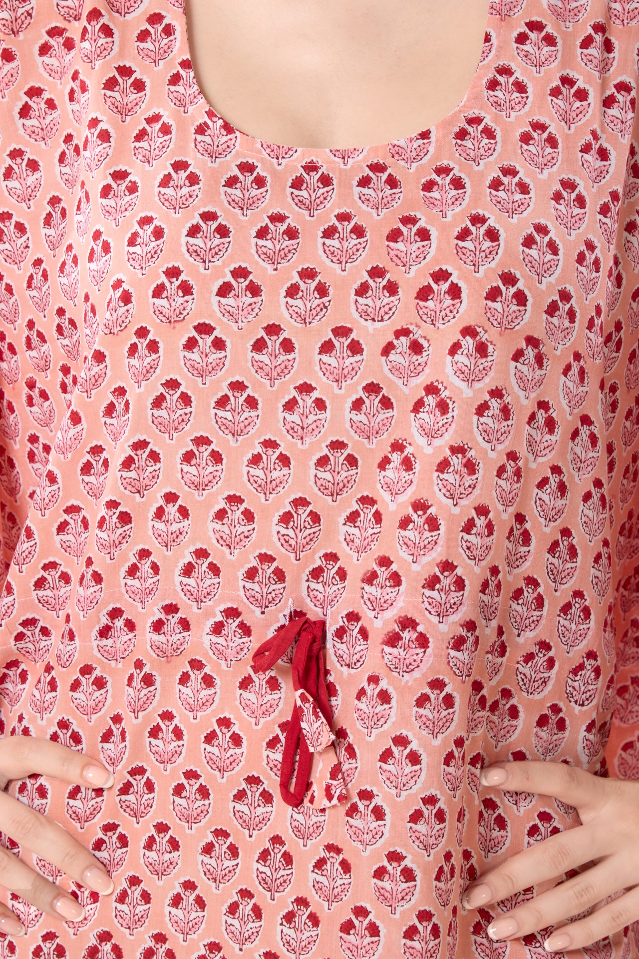 Women's Block Print Cambric Cotton Kaftan