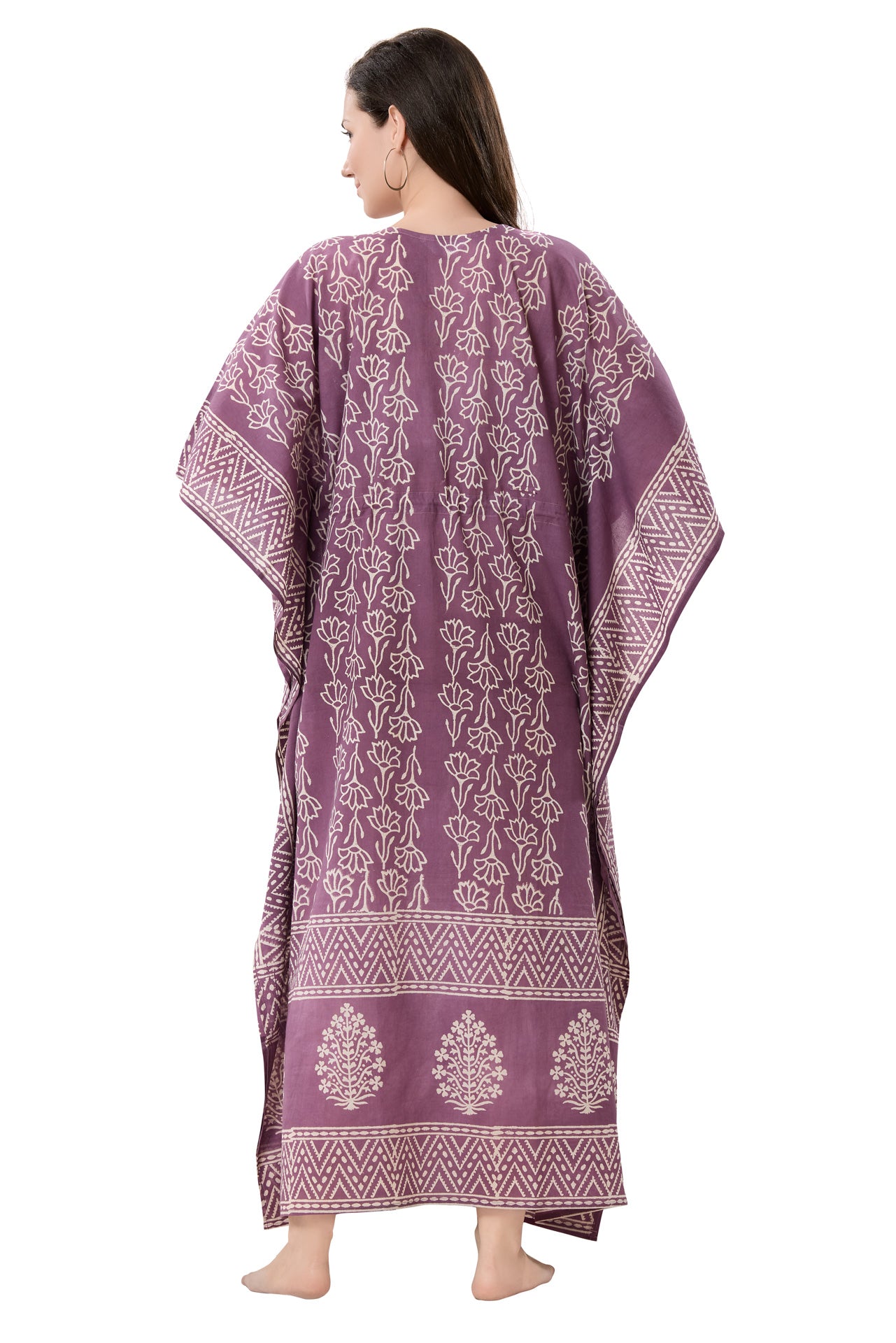 Women's Block Print Cambric Cotton Kaftan