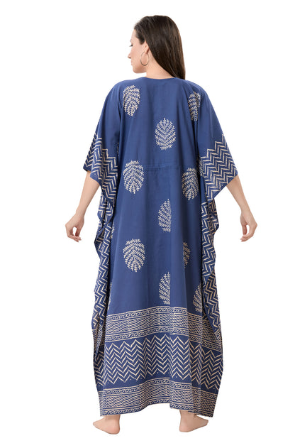 Women's Hand Block Print Cambric Cotton Kaftan