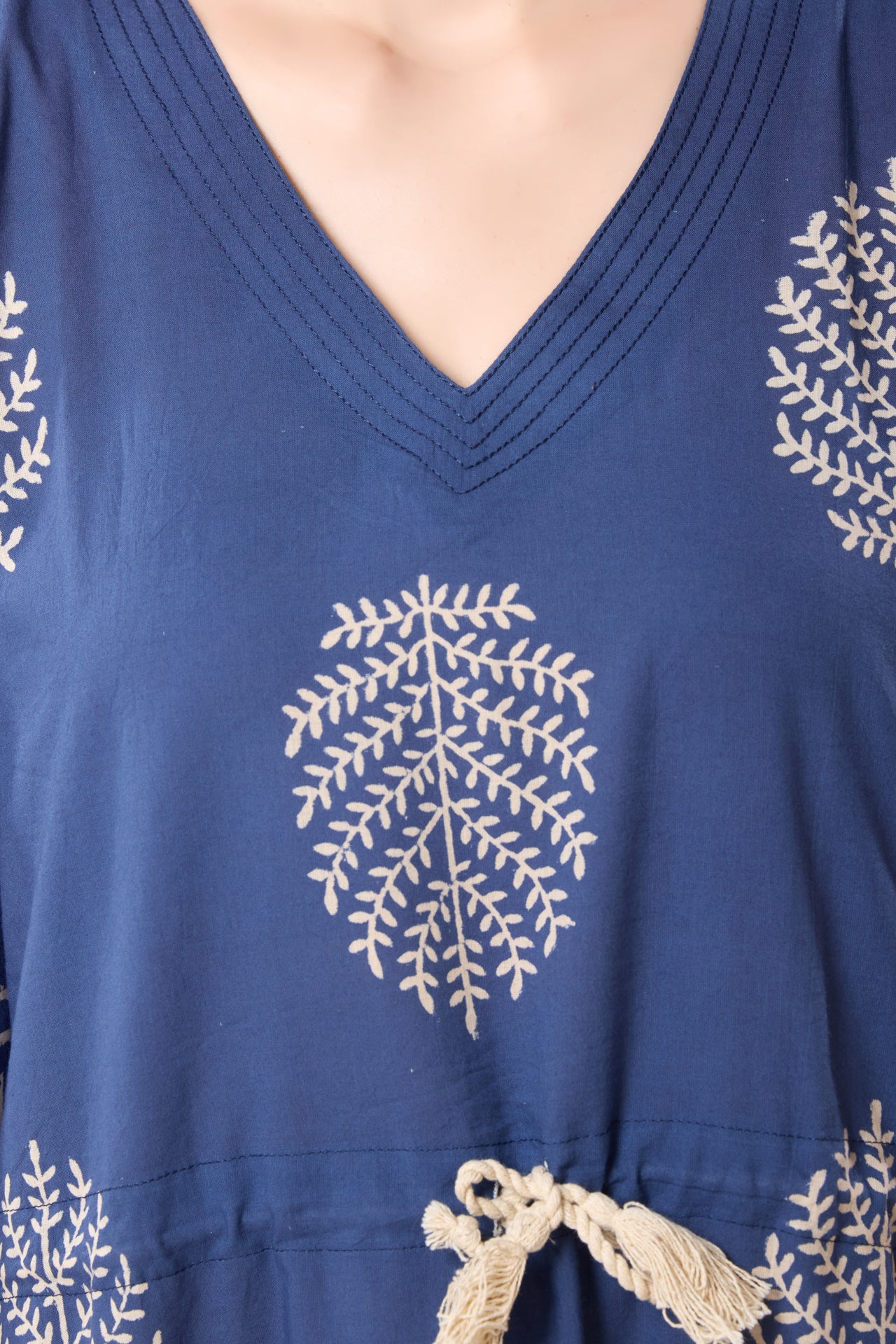Women's Hand Block Print Cambric Cotton Kaftan