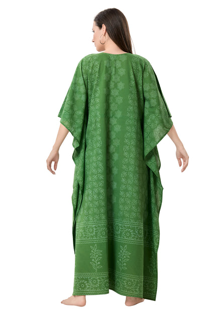 Women's Hand Block Print Cambric Cotton Kaftan