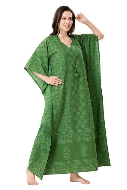 Women's Hand Block Print Cambric Cotton Kaftan
