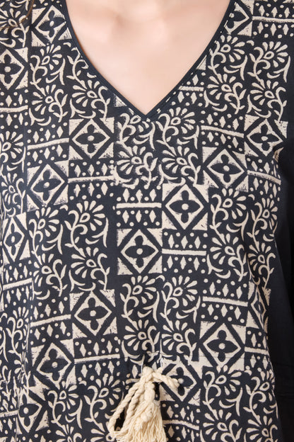 Women's Hand Block Print Cambric Cotton Kaftan