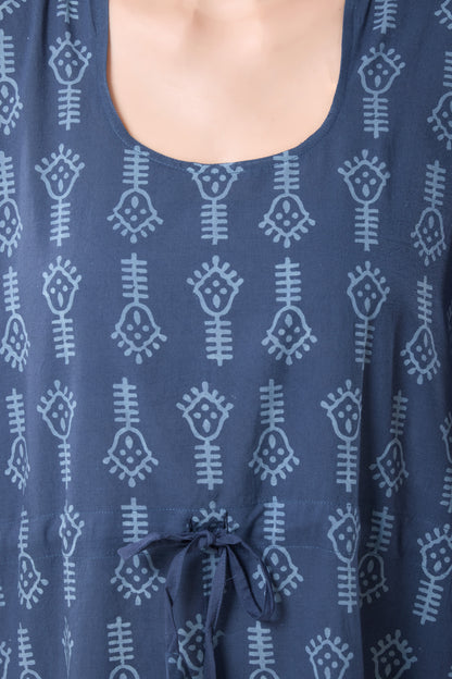 Women's Hand Block Print Cambric Cotton Kaftan