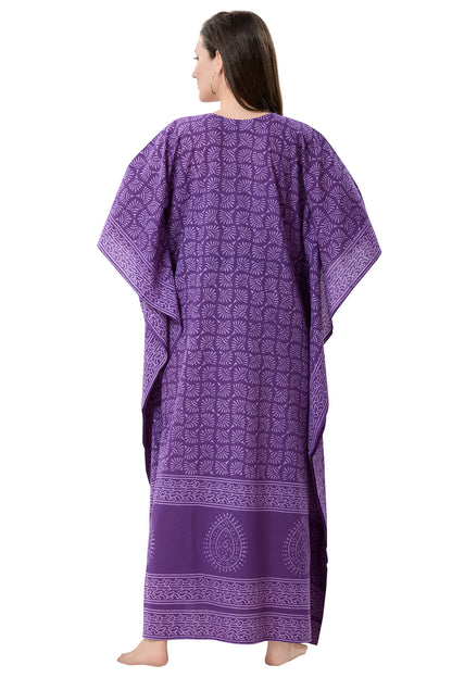 Women's Hand Block Print Cambric Cotton Kaftan