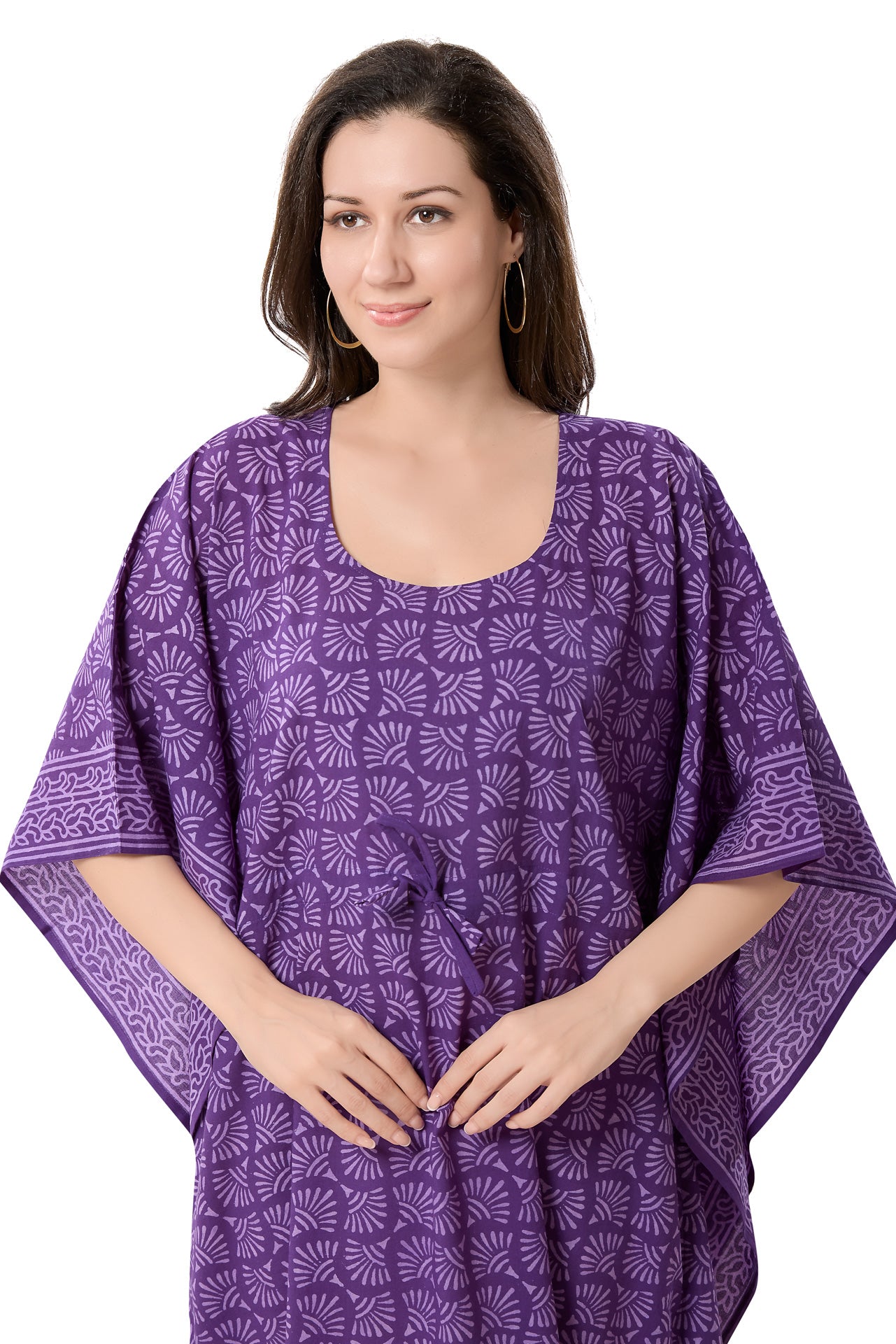 Women's Hand Block Print Cambric Cotton Kaftan
