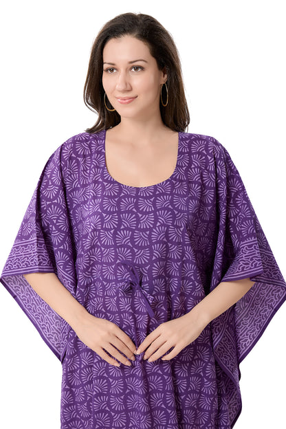 Women's Hand Block Print Cambric Cotton Kaftan