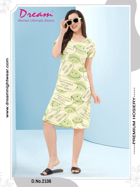 Women's Premium Hosiery Knee-length Short Nighty